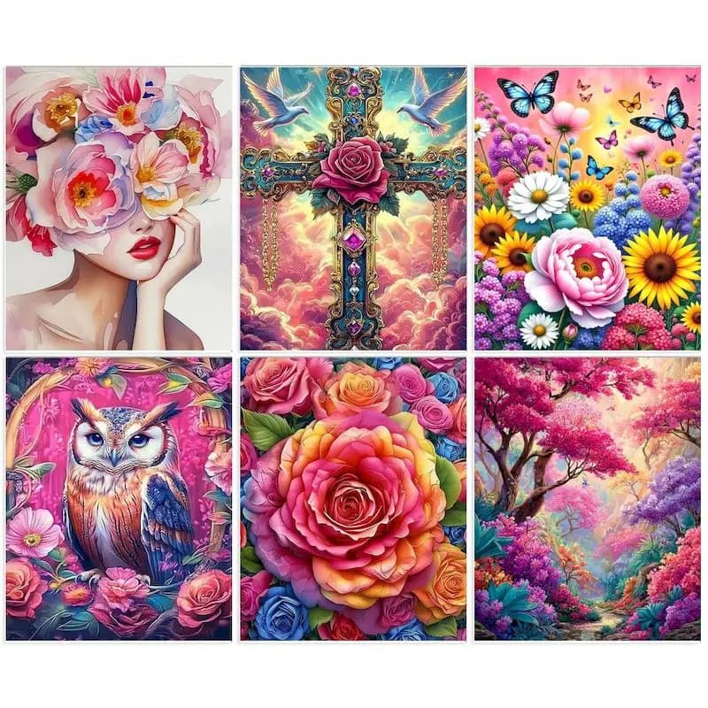CHENISTORY Painting by numbers Starter Kits Flowers Handpainted painting Acrylic Paint Pictures by numbers Flowers Art Supplies