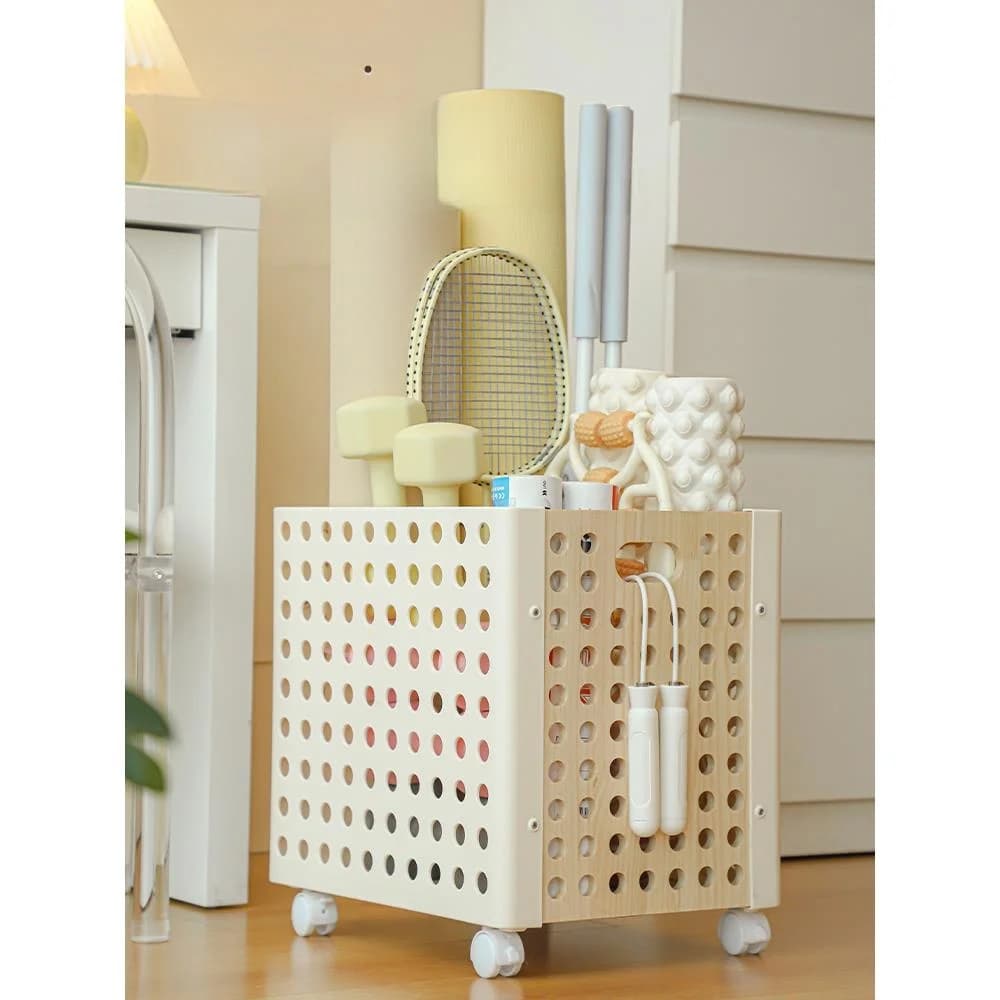 Modern Minimalist Yoga Mat Storage Basket Fitness Equipment Sports Gear Badminton Racket Dumbbell Placement Rack Home Org...