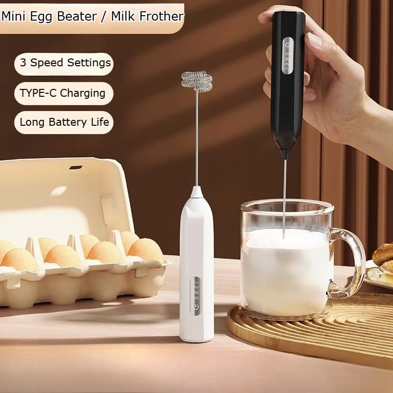 Nuovo Montalatte Elettrico Portatile, Schiumatore Automatico, Sbattitore per Caffè e Uova, Frusta da Cucina per Pasticceria Domestica