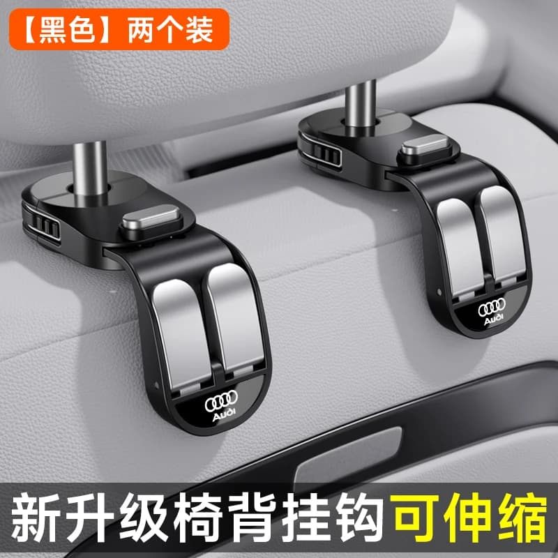 2 Pezzi Ganci per Poggiatesta Auto Audi, Organizzatore Nascosto per Sedile Posteriore, Accessori Auto, Ganci Portaoggetti
