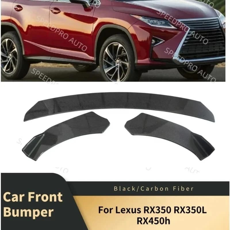 For L-exus RX350 RX350L RX450h Front Bumper Lip Splitter Spoiler Car Diffuser Lower Bumper Body Trim Scratch Protector Black