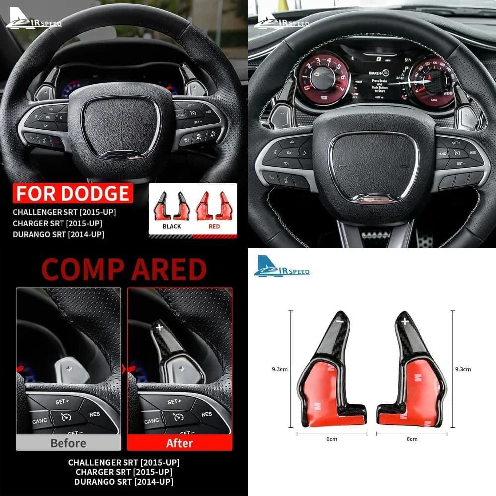 Wall sticker for DSG Gear Lever in Vera Carbon Fiber for Dodge Challenger Charger Durango R T 2015-2023