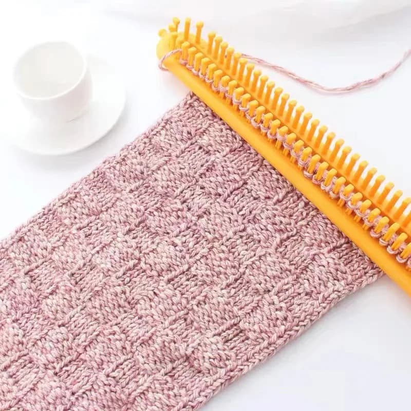 1Pcs Knitting Loom Craft Weaving Loom Knitting Plastic Pompom Sock Hat Scarf Scarves Maker Plastic Long Handle DIY Weaving Tool