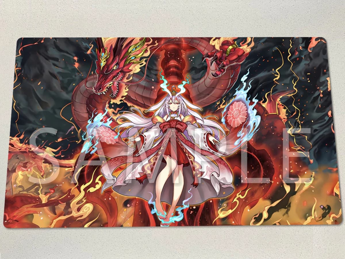 YuGiOh Kurikara Divincarnate Playmat TCG CCG Mat gioco da tavolo Pad tappetino da gioco per carte collezionabili tappetino per Mouse da gioco in gomma borsa gratuita 60x35cm