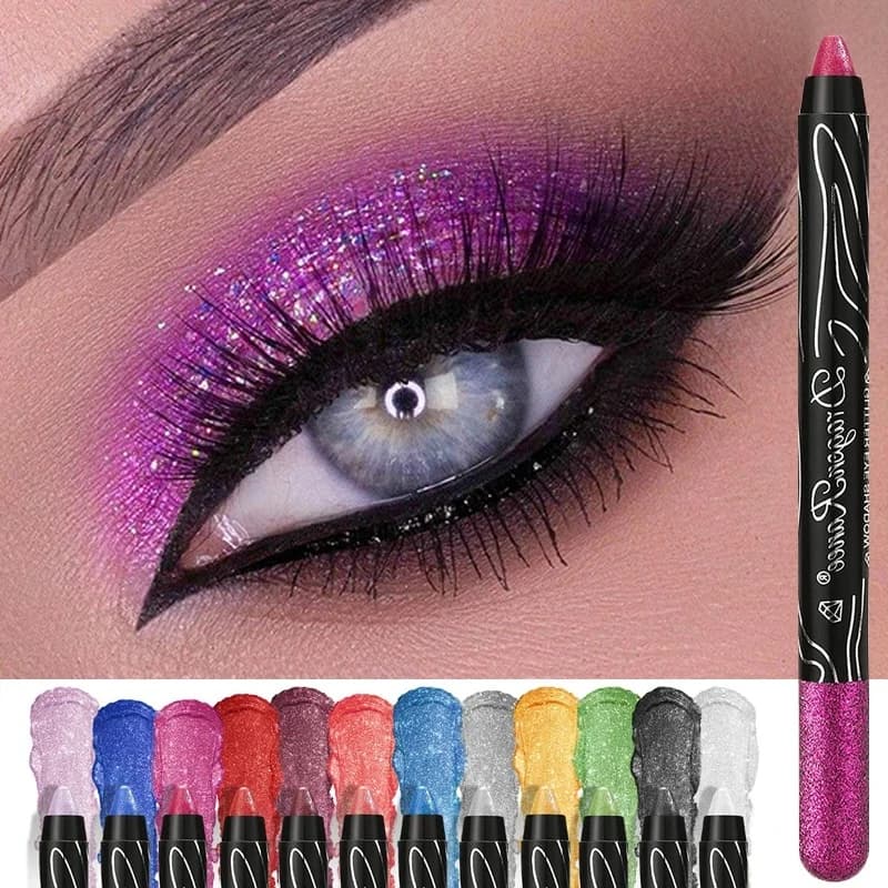 Black Glitter Silkworm Liner Pen Highlight Long Life Cream Umbrella Stick Make Up Gold Blue