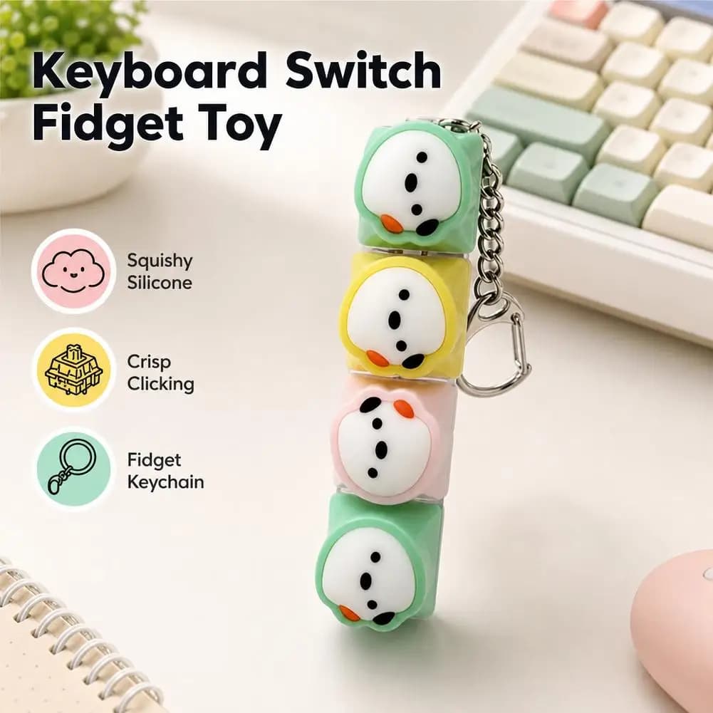squeezes the keyboard Puppy Keycap Mechanical Keyboard Fidget Spinner Stress Relieving Toy Cute Keyring Office Desk Anxiety Gift