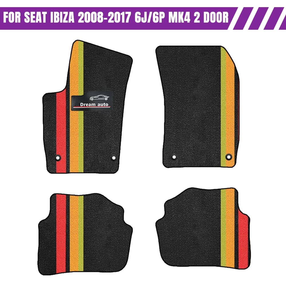 Tappetini per auto con bottoni Tappetini per auto antiscivolo impermeabili Tappetini per sedile Ibiza 2008–2017 6J/6P MK4 2 porte Accessori auto