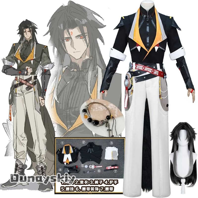 Costume Cosplay di Ye Shiyuan da Dream Z@Zenless Zone Zero, Set Completo con Giacca in Pelle, Top, Pantaloni e Accessori per Travestimento di Halloween