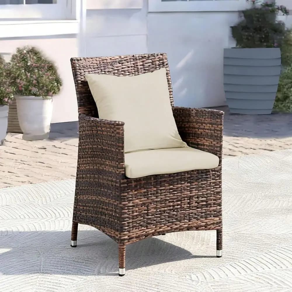Set di copricuscini impermeabili per divano da esterno, ricambio per mobili da giardino in vimini, panca e 4 copricuscini decorativi