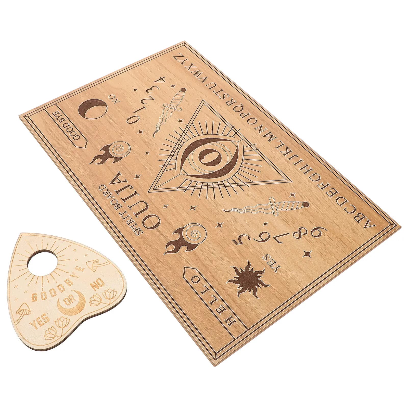 Set di 1 Tavola di Divinazione in Legno, Dimensioni Compatte, Decorazione per Casa e Feste, Tavola per Risposte con Pendolo, per Meditazione Wicca, Accessori per Altare della Strega