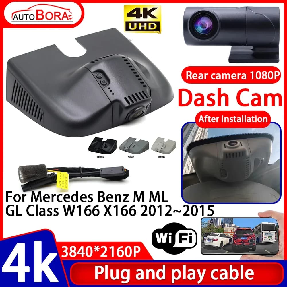 Video night vision 4K UHD Plug and Play Car DVR Dash Cam Camera for Mercedes Benz ML GL Class W166 X166 2012 ~ 2015