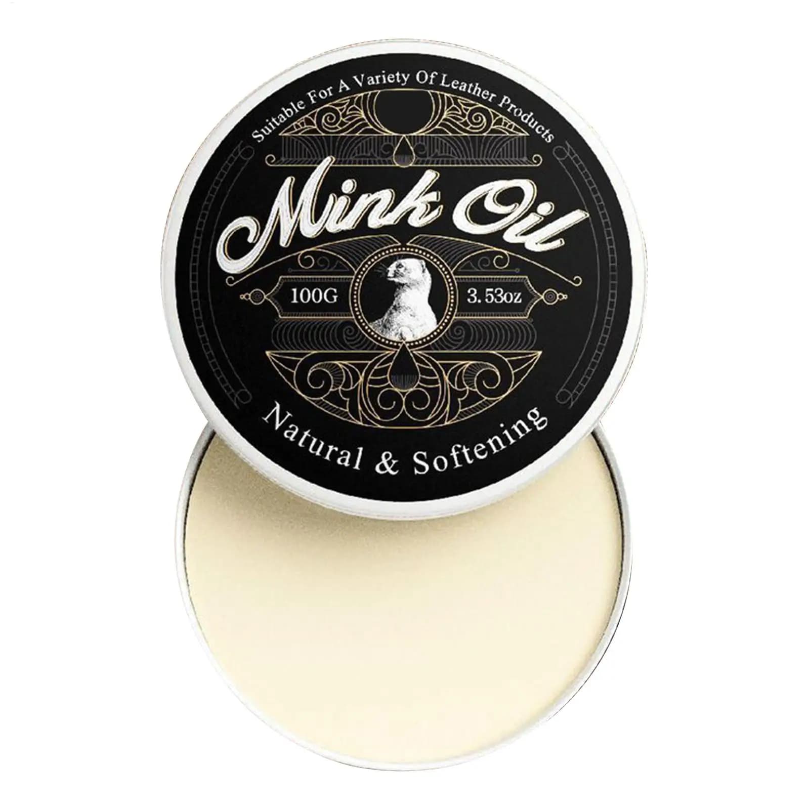 Mink Oil Leather Conditioner Mink Oil Leather Care Cleaner 100g Moisturizing All-Natural Paste For Shoes sofas and car seats