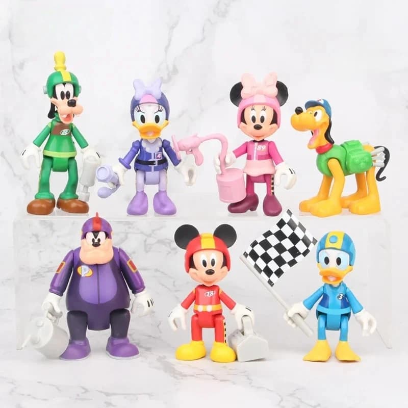 7Pcs/Set DSN Cartoon Mickey Mouse Kawaii Action Figures Minnie Donald Daisy Duck Goofy Pluto Model Toys Doll Hobby Great Gift