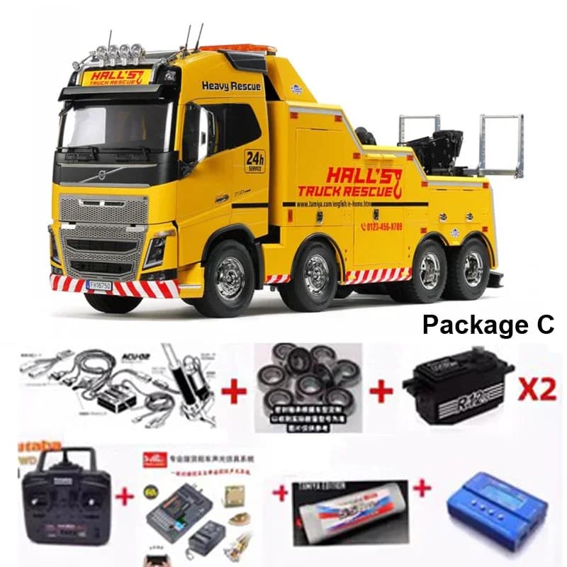 NUOVO Modello RC Tamiya Trattore 1/14 8X4 FH16 750 con Rimorchio, Set Assemblato 56362, Giocattolo per Adulti