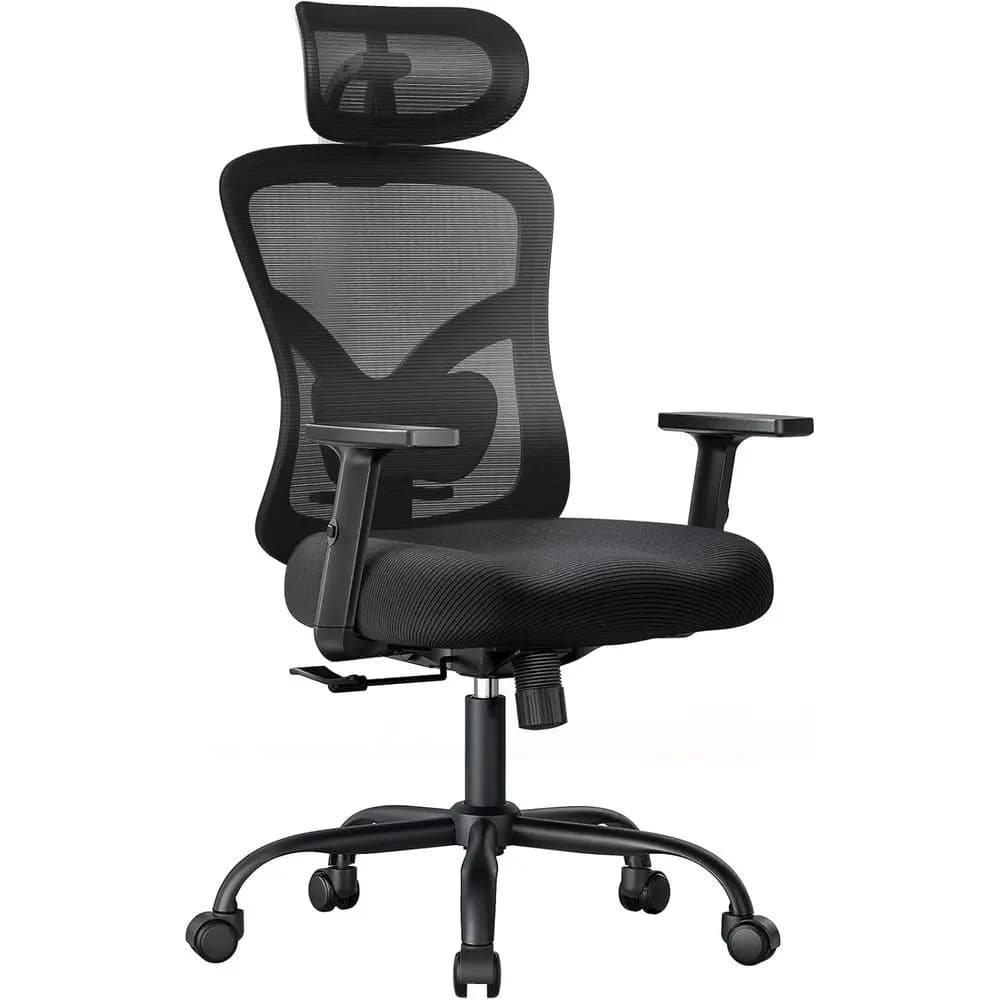 Sedia da ufficio ergonomica con supporto lombare imbottito, braccioli 2D, sedile sagomato, 130 ° Sedia Girevole per Gaming o Ufficio Domestico