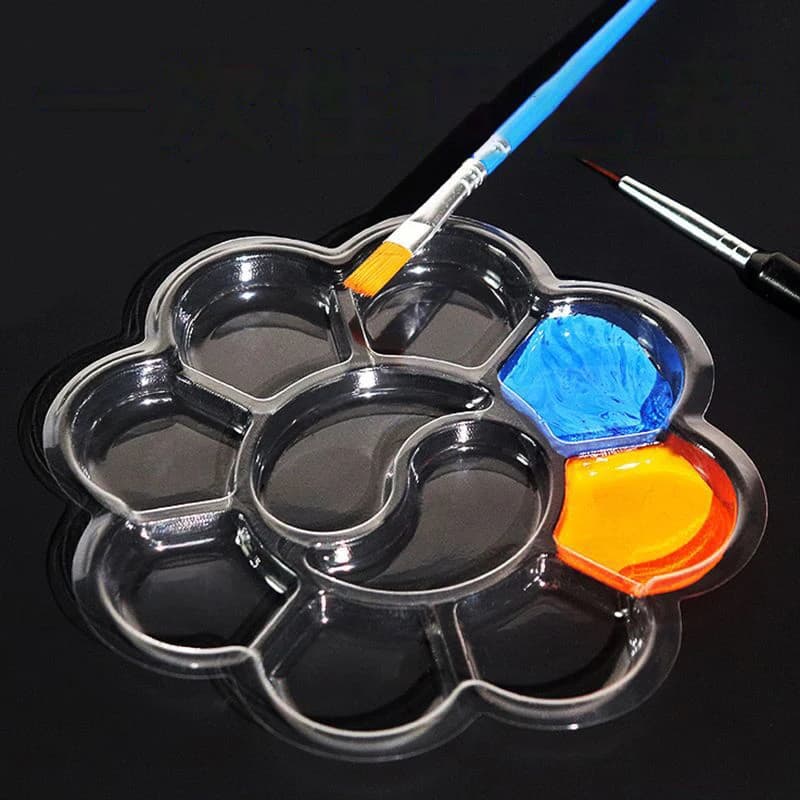●20pcs Disposable Gouache Oil Painting Palette Plum Blossom Shape Painting Art Palette Washable Watercolor Paint Palette