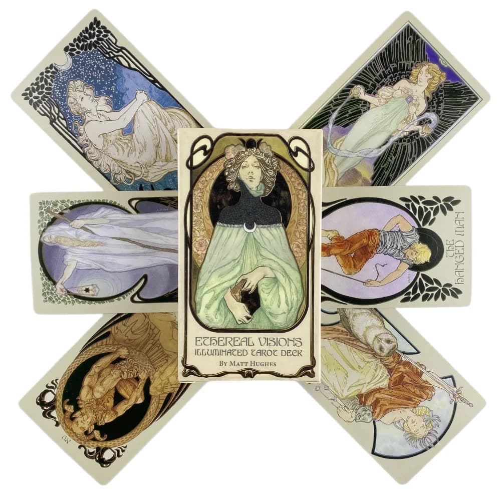 Ethereal Visions Illuminated Tarot Cards A 80 Deck Oracle English Visions Divination Edition Board Playing Games