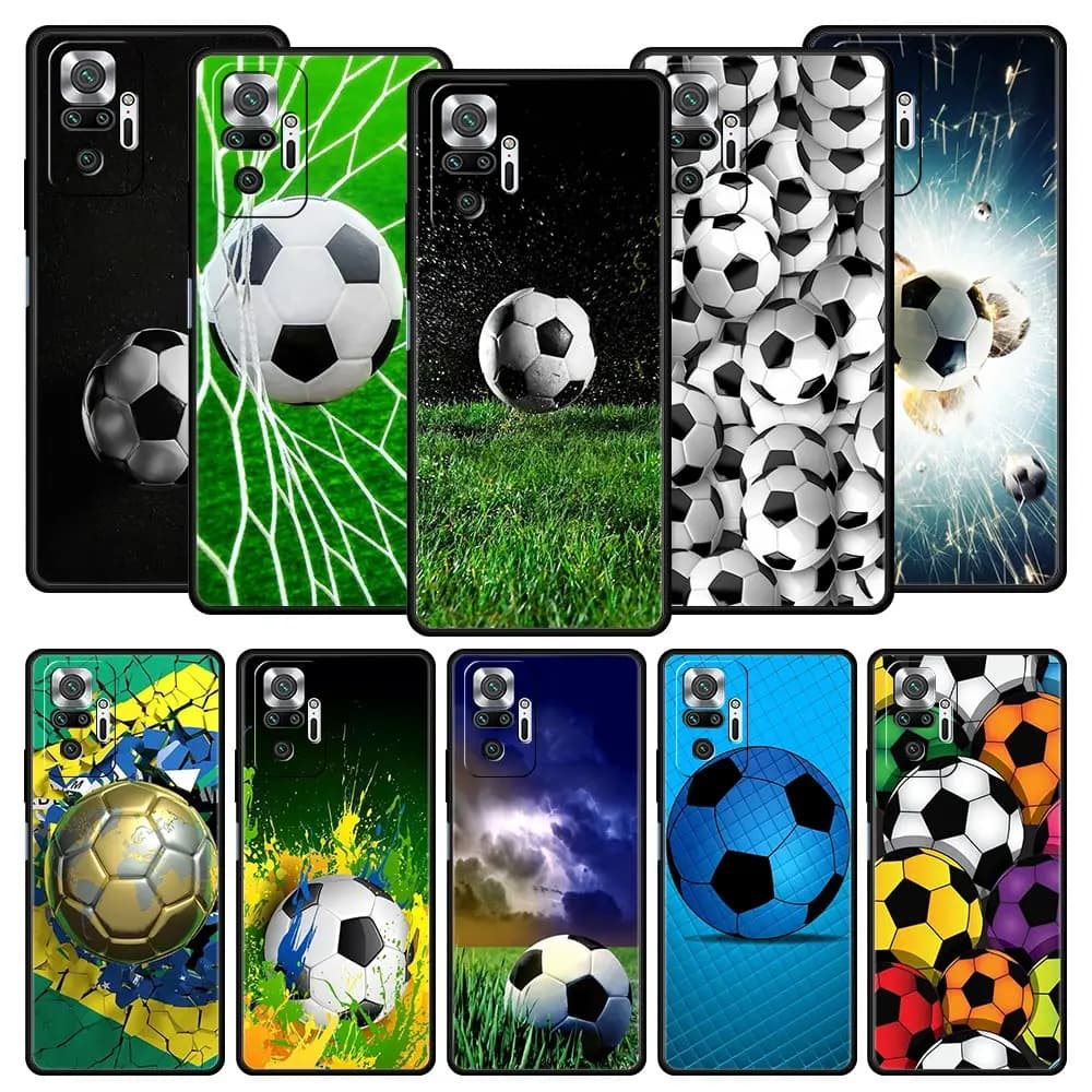 Soccer ball Football Field Phone Case For Xiaomi Redmi Note 12 11 10 Pro Plus 10S 9S 9 9T 8T 9C 9A 8 7 K40 Gaming Soft Cover