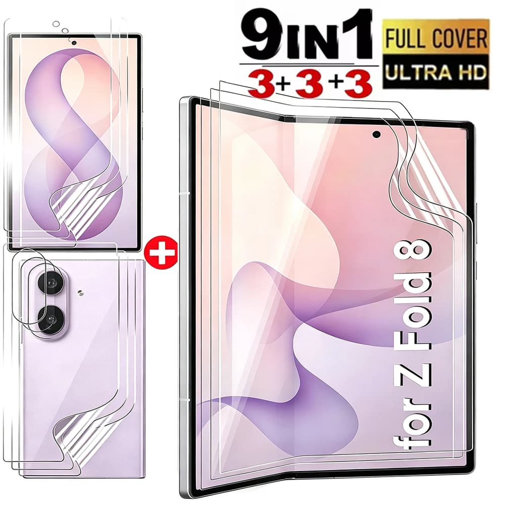 ZFold8 Flexible Hydrogel Films for Samsung Galaxy Z Fold8 Ultra Wide Full Cover HD Clear Screen Protectors for Z Fold8 Fold7