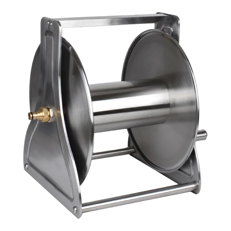 Portable Wall Mount Garden Hose Reel 2-in-1 Handheld Wall-Mounted Water Hose Storage Reel with Brass Quick Connect Fittings