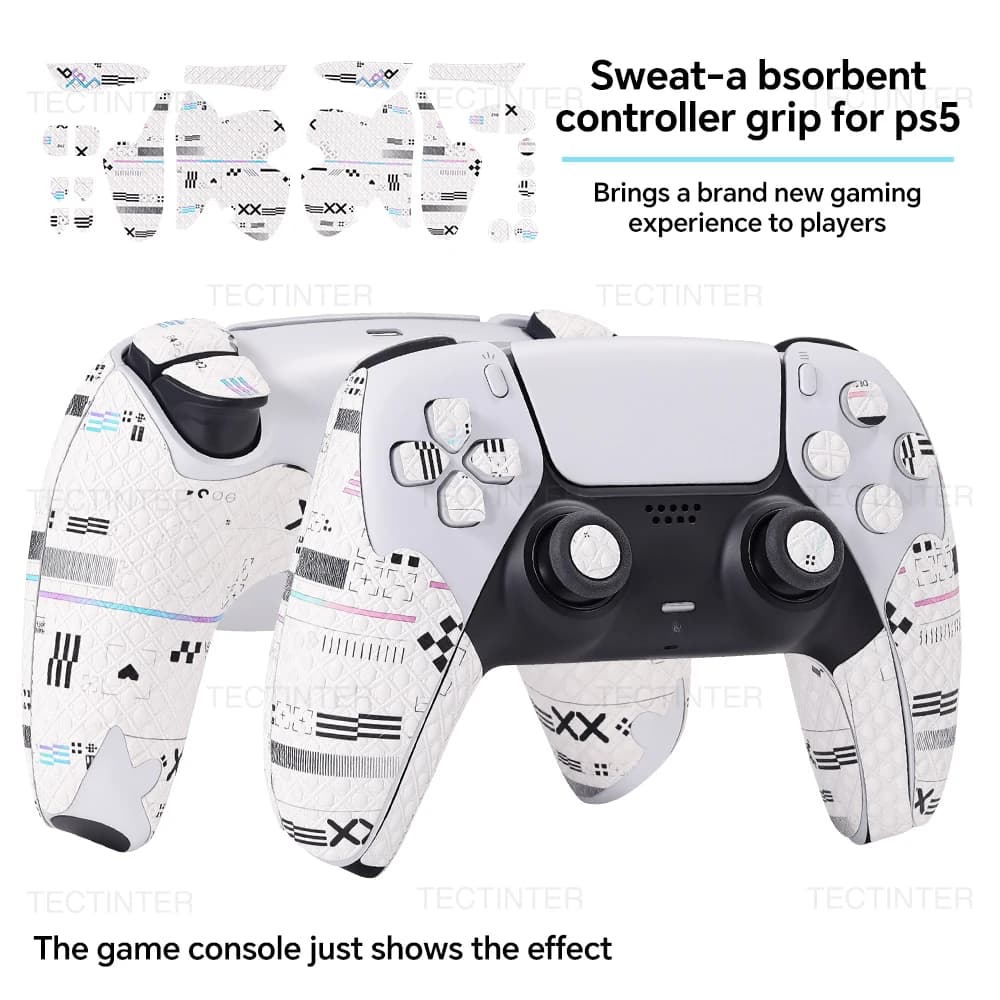 Adesivo Protettivo Antiscivolo per Controller PS5, Pellicola per Gamepad, Impugnatura Antipolvere per Accessori PlayStation, Durevole