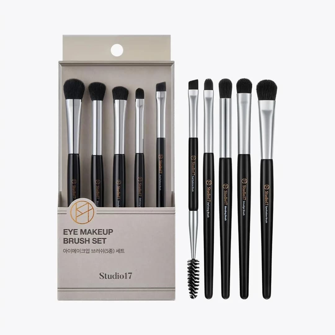 Set di Pennelli per Trucco Occhi 5 Pezzi, Pennelli per Ombretto Piccoli e Portatili con Setole Sintetiche Premium per Professionisti
