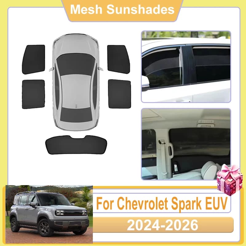 For Chevrolet Spark EUV Accessories Baojun Yep Plus 2024 2025 2026 Car Front Rear Window Screen Sun Shade Cover light Shield Net