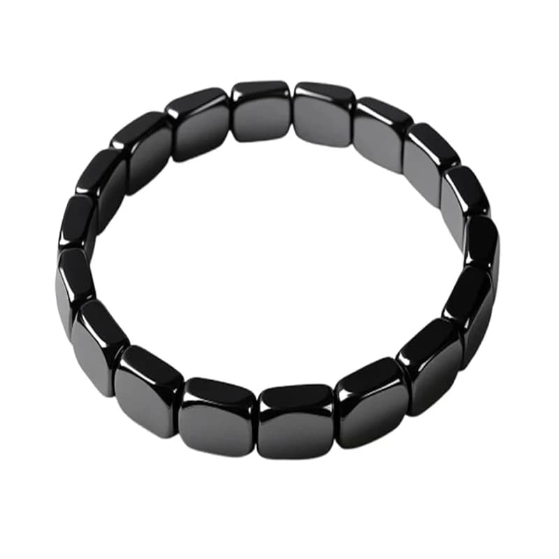 Elastic Elastic Bracelet for Men Reclaim Your Edge Trustee Elasticized Cure Bracelets with Natural Hematite Stone Beads Gift Jewelry