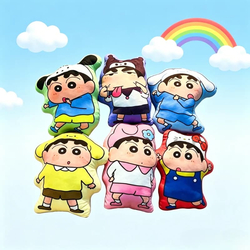 Crayon Shin-chan cartoon cute plush doll hug pillow kawaii home office chair sofa cushion toy anime merchandise wholesale