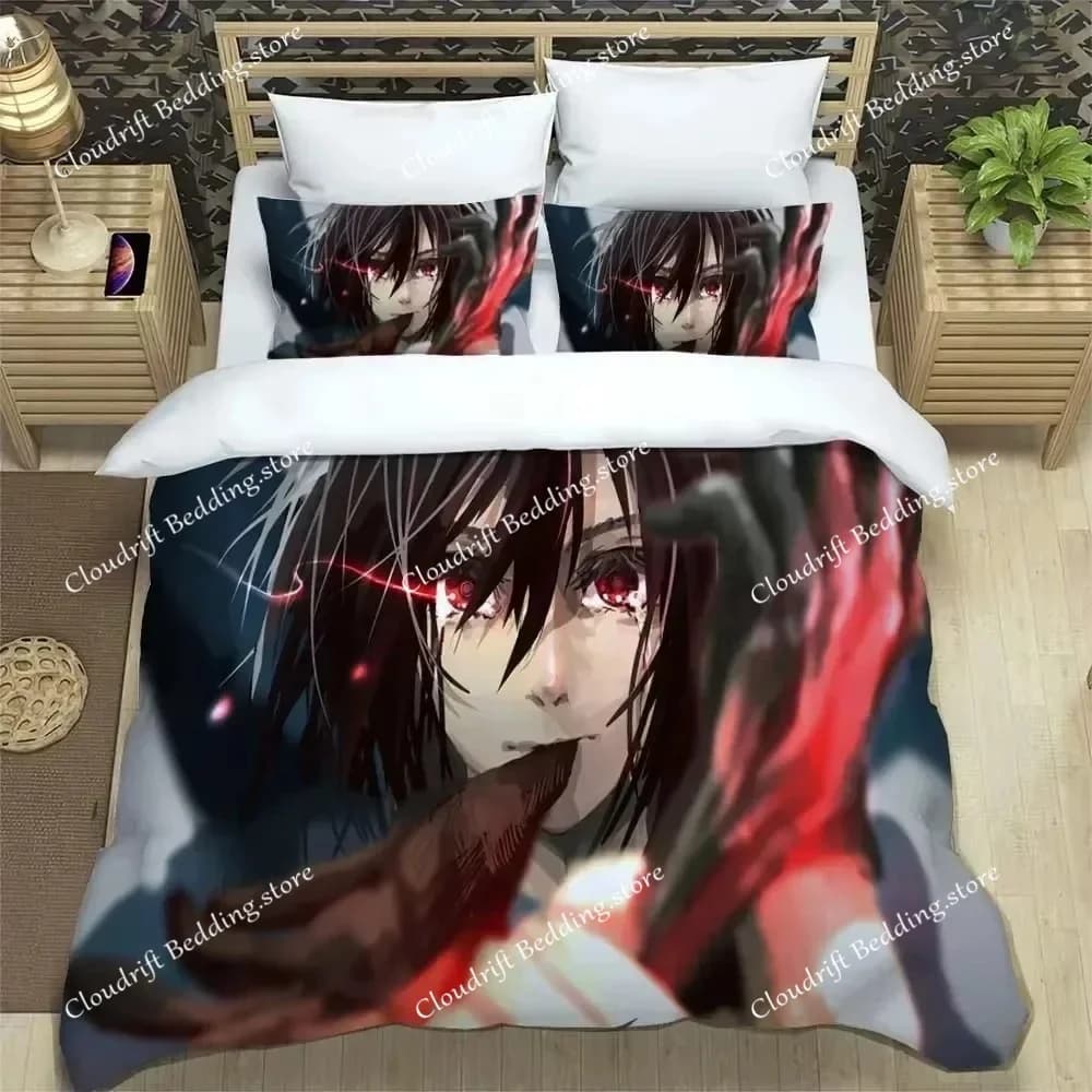 Copripiumino Attack on Titan, set di biancheria da letto con cartoni animati, decorazione per la camera da letto di ragazzi e ragazze, regalo per bambini, misura singola e doppia