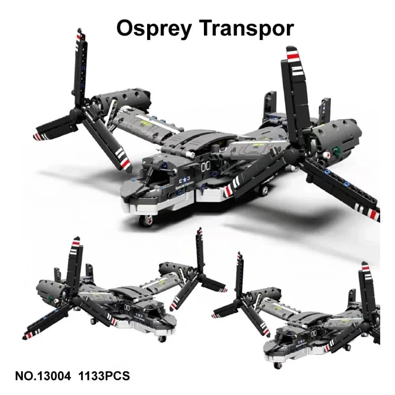 WW2 Arma militare ad alta tecnologia Il V-22 Osprey Modello di aereo Building Block Aereo da caccia Elicottero Giocattolo di mattoni Ragazzi Regalo per bambini