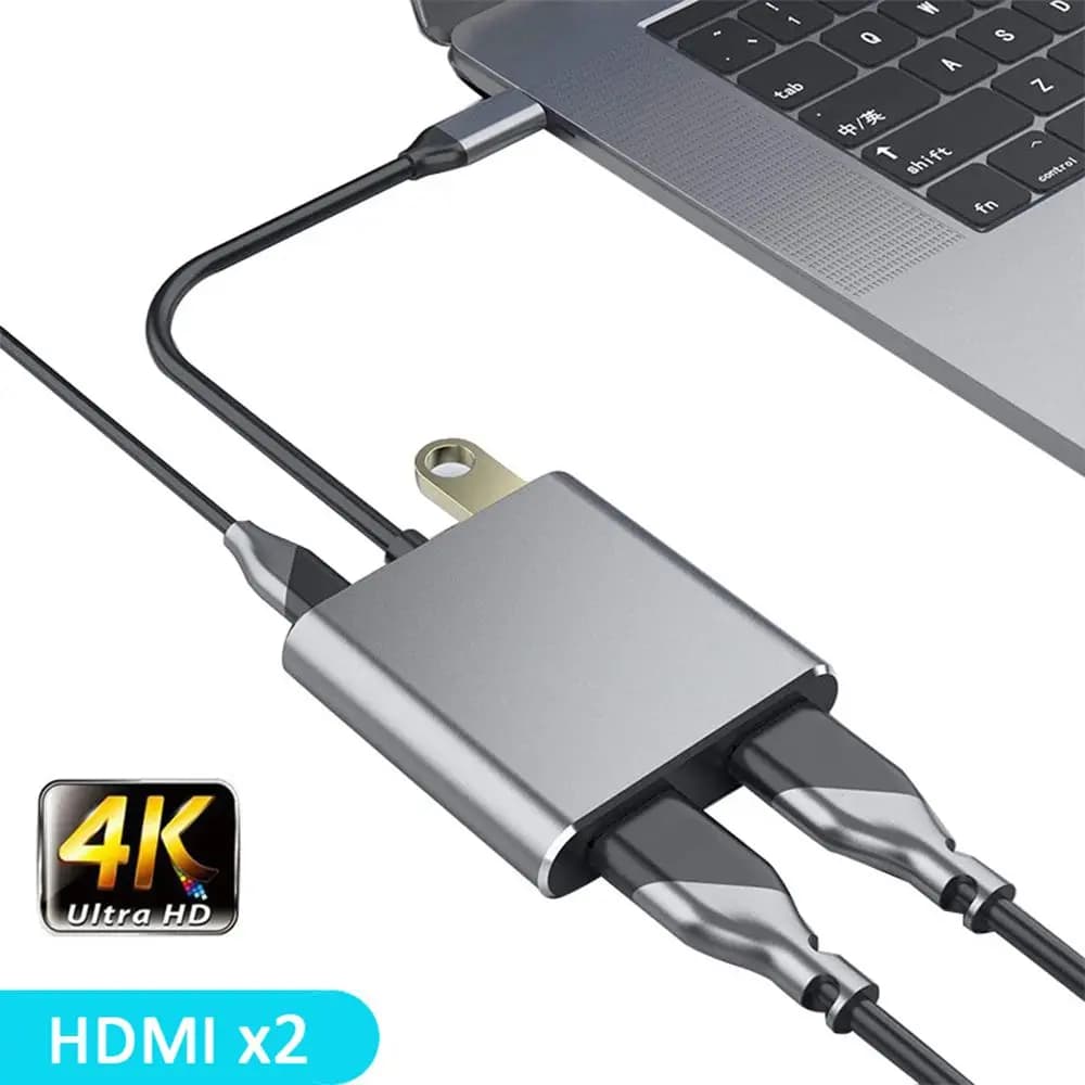 Adattatore USB 3.0 4 in 1 Espansione schermo da tipo C a doppia stazione di aggancio hub USB C HDMI