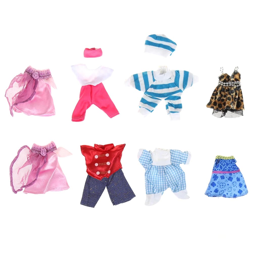 5 set di vestiti fatti a mano carini per mini bambola, regalo colorato