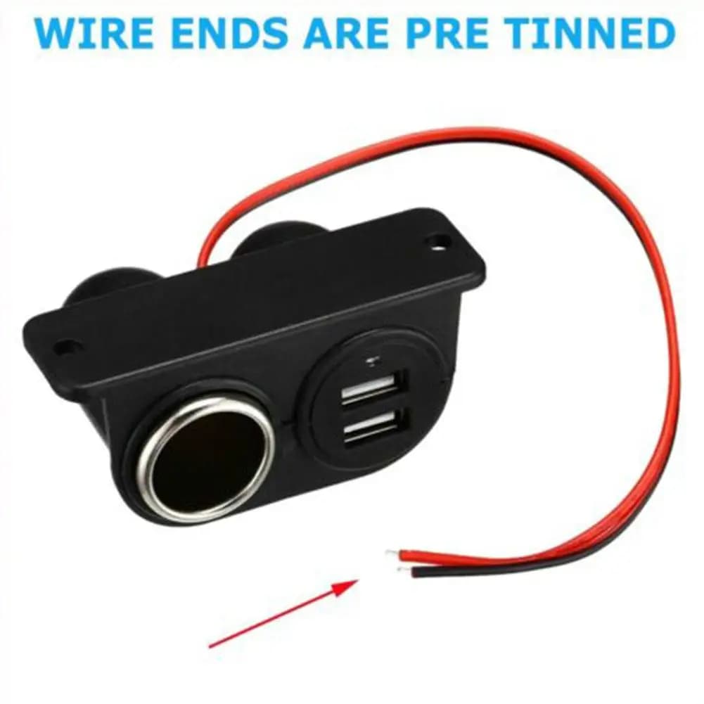 1pc Usb Ports Socket Cigarette Lighter Socket Fast Charging Intelligent Current Identification Camper Multi Plug Port Adapter