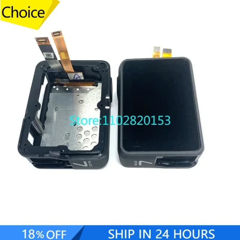 Original LCD touch screen with rear frame housing for black action camera repair part Gopro Hero 7