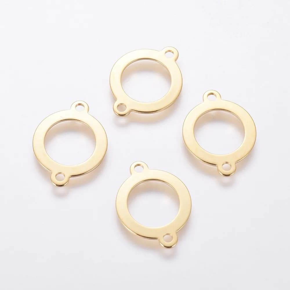 201 Connettori in acciaio inossidabile Anello dorato 19x14,5x0,8 mm Foro: kit 1,6 mm