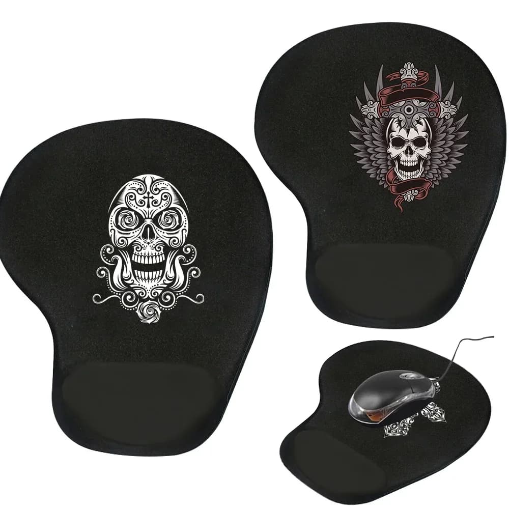 Poggiapolsi ergonomico tappetino per Mouse comodo supporto per il polso tappetino per Mouse antiscivolo tappetino per Mouse morbido per PC Laptop Computer Skull Series