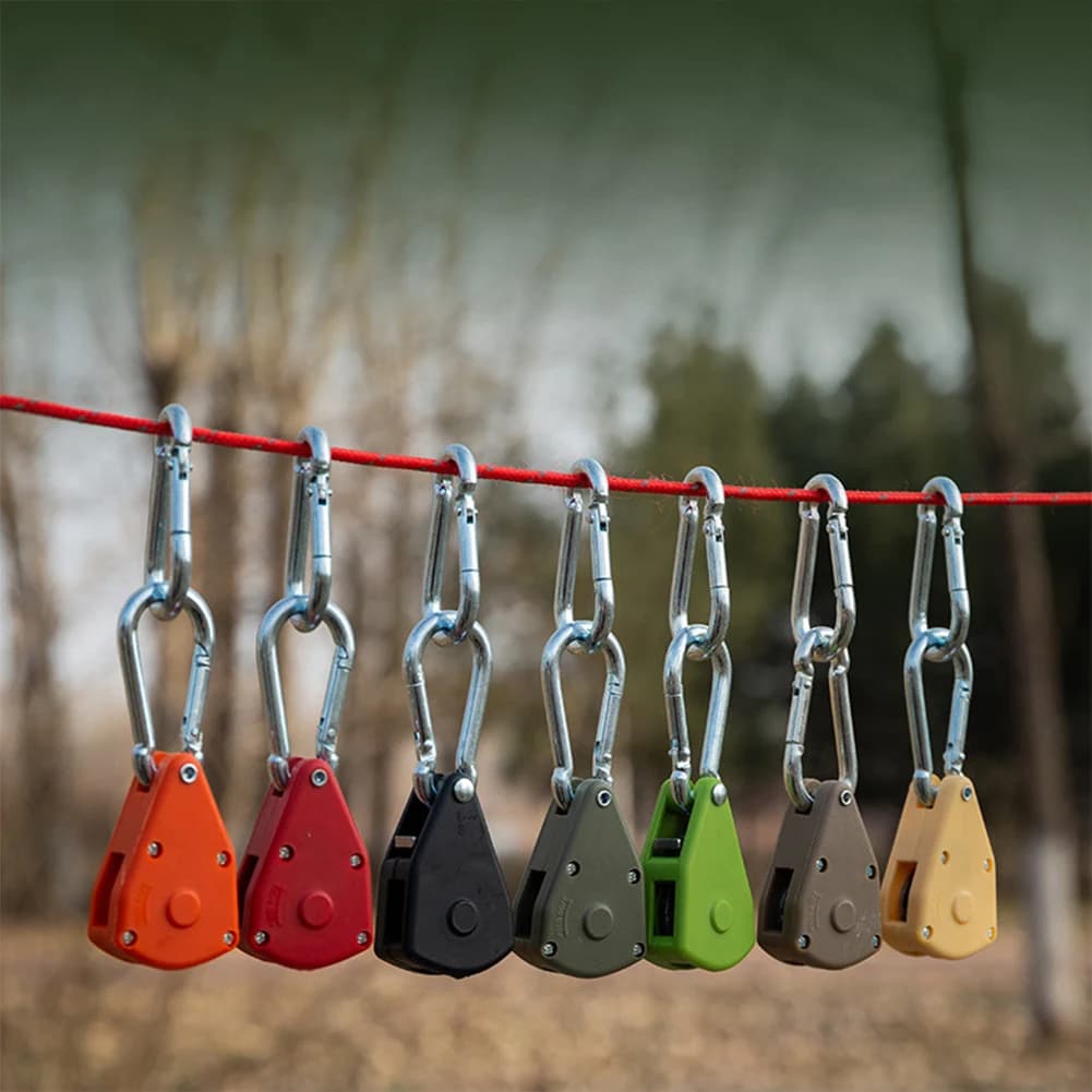 Fixing Corde with Pulley, Adjustable Tension Instrument, Curtain for Curtains, Camping Accessories