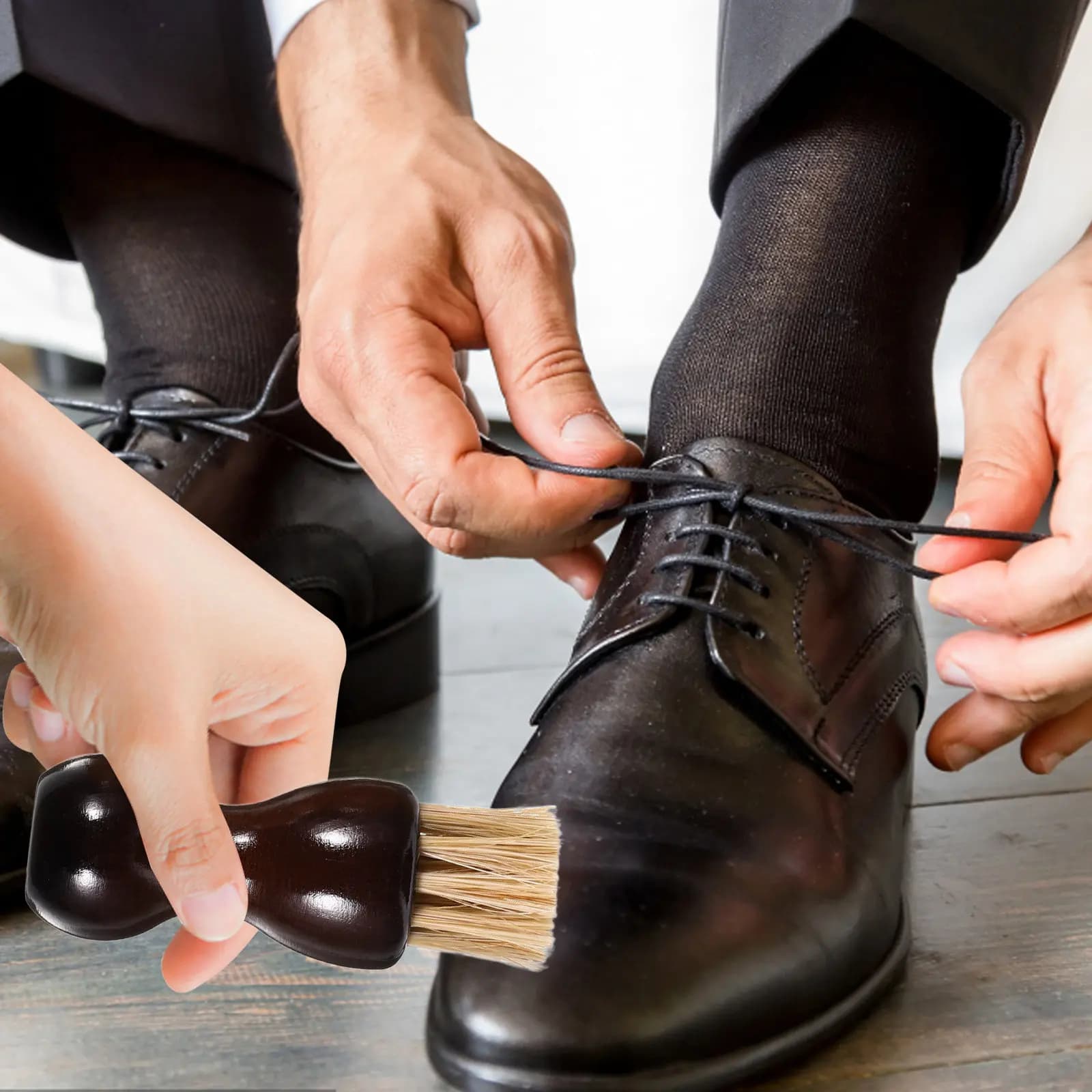 2 spazzole compatte per lucidare le scarpe, con setole morbide e delicate, per pulire scarpe, stivali, cinture, per uso in viaggio e in ufficio