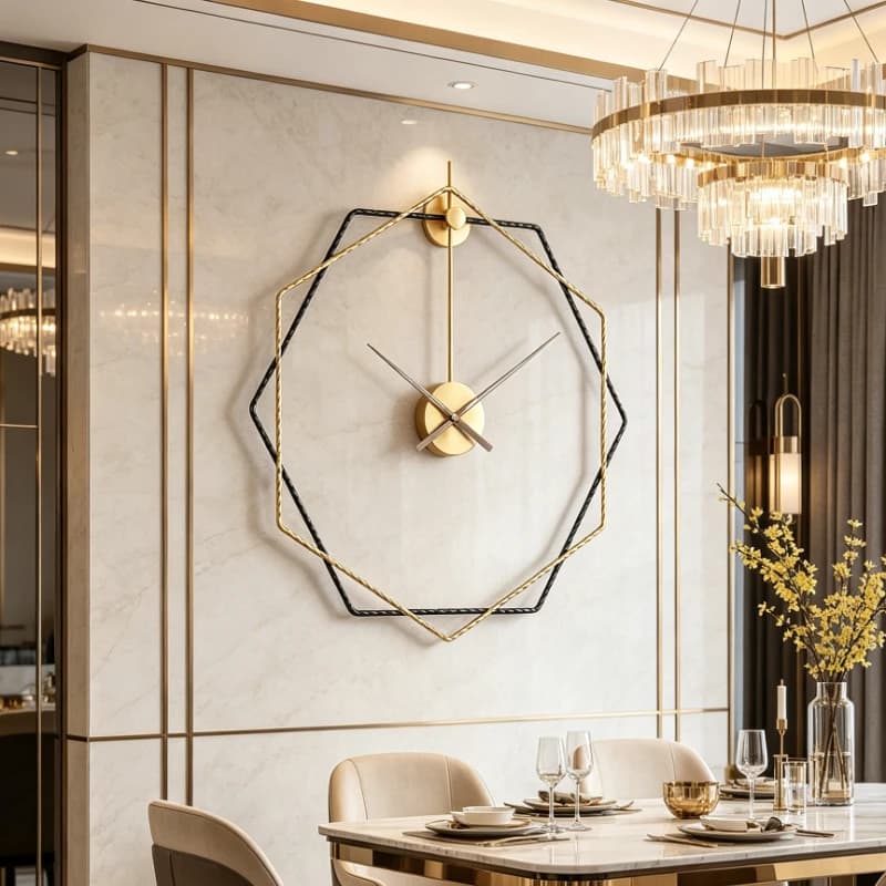 Orologi da Parete di Lusso Leggero, Orologi Moderni di Alta Gamma per Sala da Pranzo, Orologi da Parete Decorativi in Metallo per la Casa