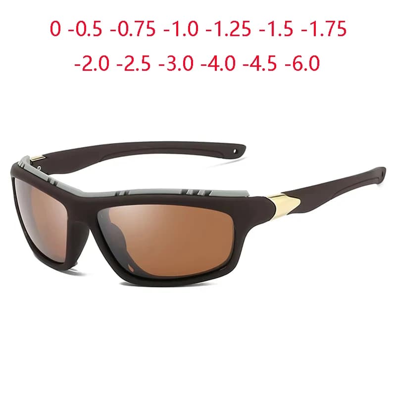 Outdoors Sports Windproof Myopia Sunglasses Men Polarized Car Driving Anti-Glare Prescription Sunglasses 0 -0.5 -0.75 To -6.0