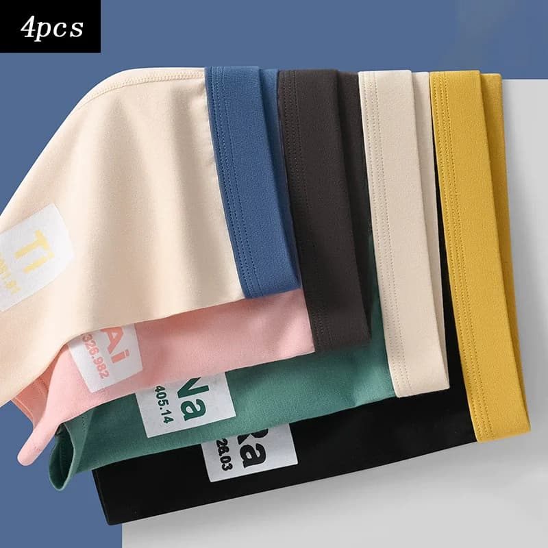 Boxer da uomo con stampa di lettere personalizzate in 4 pezzi, biancheria intima comoda ed elastica, boxer sportivi da uomo