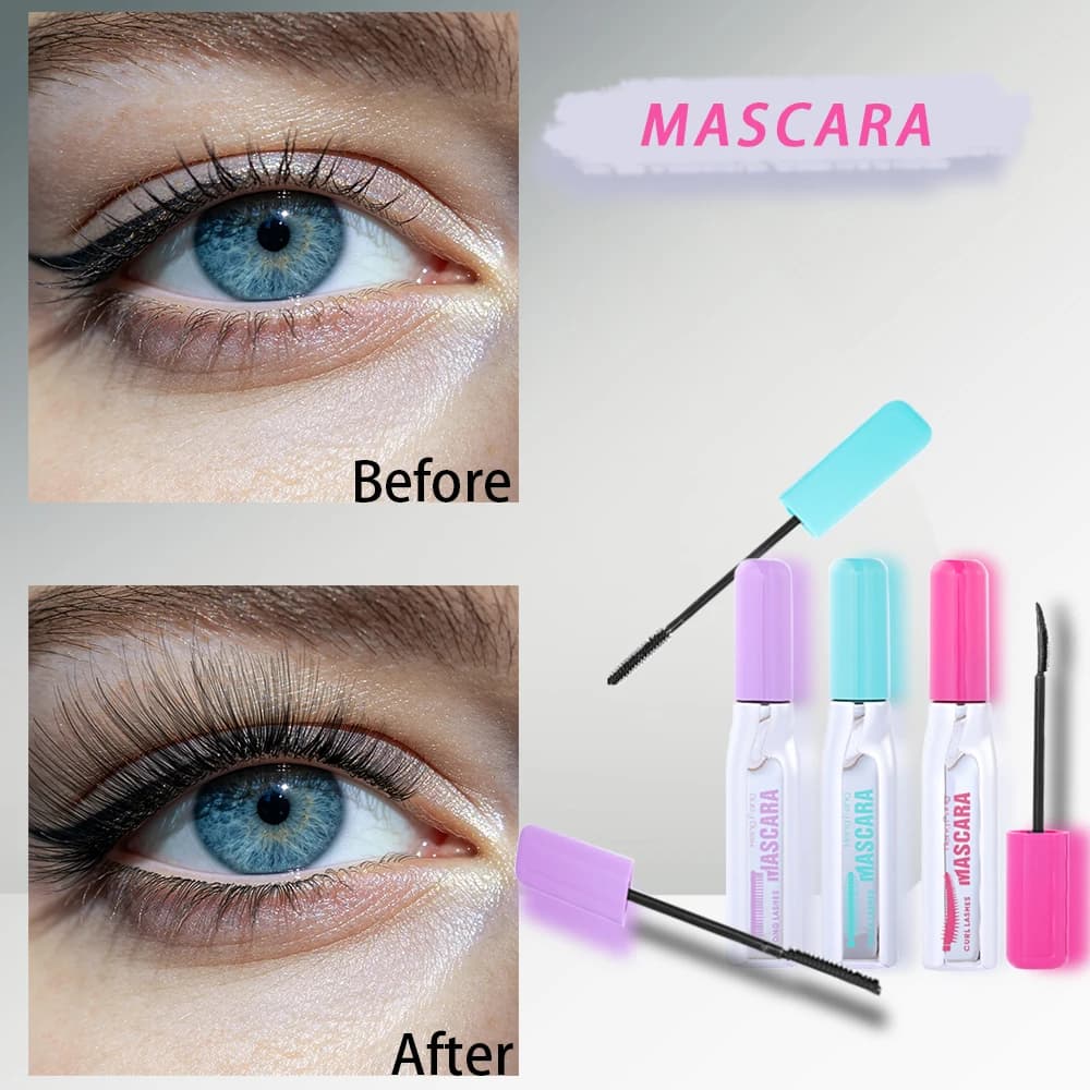 Set di 3 Mascare Impermeabili, Kit Mascara Volumizzante e Allungante a Lunga Durata per Ciglia Naturalmente Sollevate e Definite