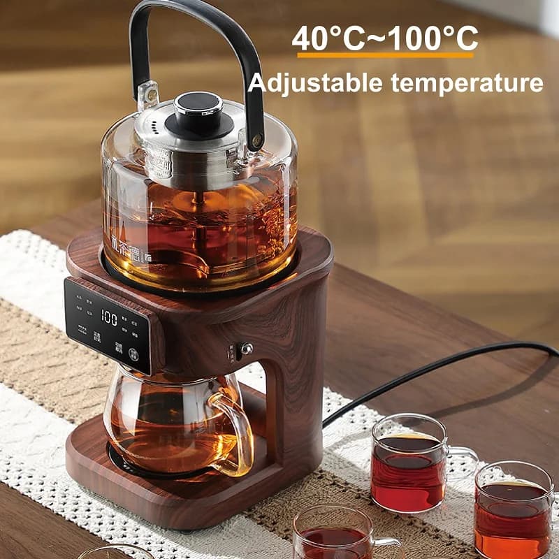 Bollitore Elettrico da 1350W per Ufficio, in Titanio Puro, con Funzione Mantenimento Calore, Teiera Floreale da 1L, con Alimentazione Automatica dell'Acqua