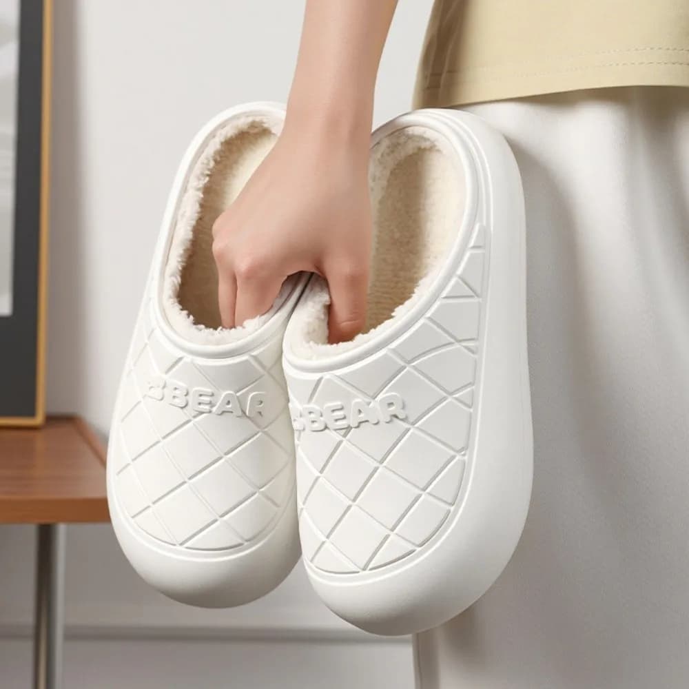 Durable Warm Cotton Slippers Non-slip EVA Couple Slippers Flat Women's Slippers