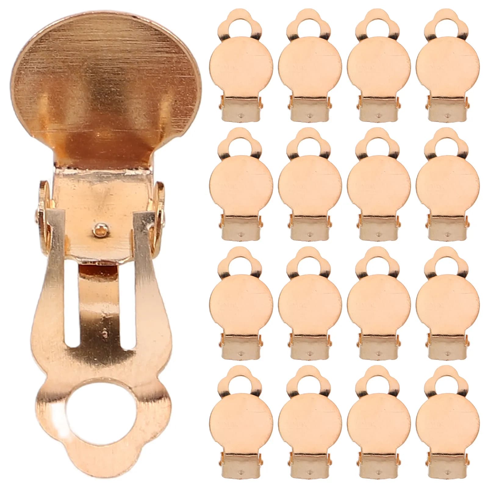 50 Pezzi Clip per Orecchini a Vassoio con Retro Piatto, Design a Rana, Orecchini a Clip per Orecchie Non Forate, Componenti per Gioielli Fai da Te, Comodi