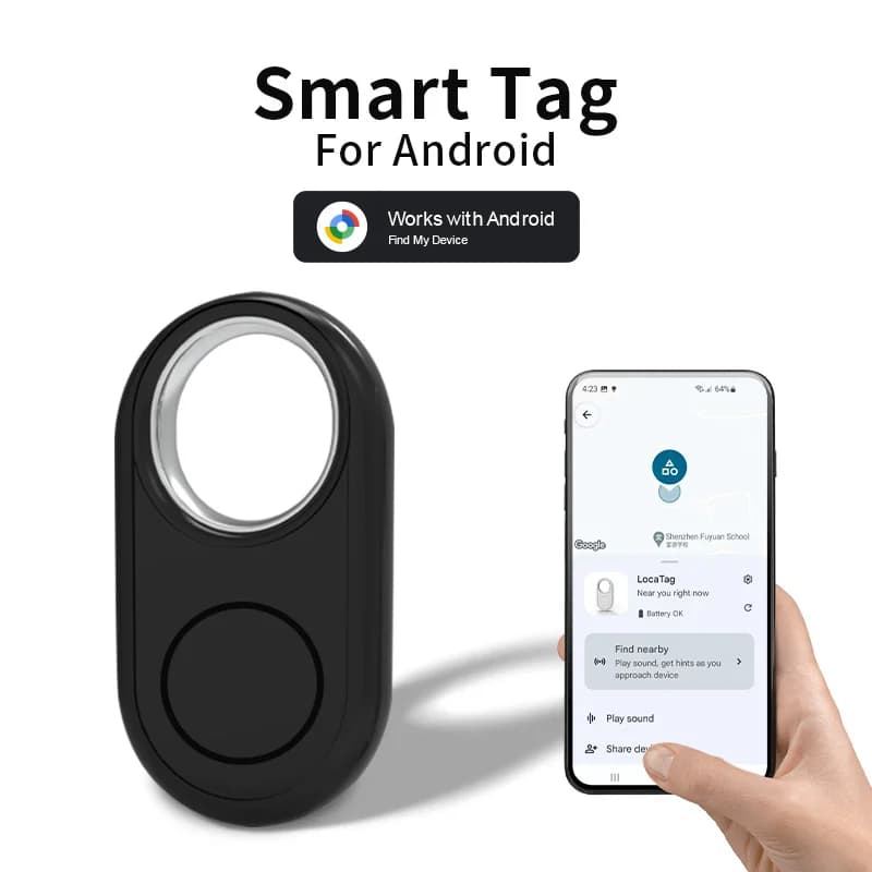 Bluetooth GPS Tracker for Samsung Xiaomi Phones Works with Android Google Find my Device Key Finder Smart Tag Anti-Smarriage