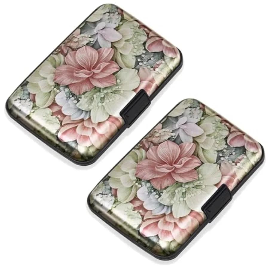 Cit Card Holder, RFID Blocking, Aluminum Alloy Hard Case, Small Mini Business Metal Wallet for Women Men