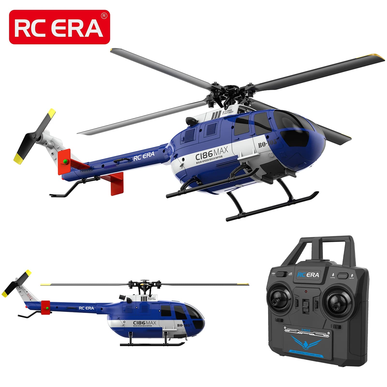 RC ERA C186 MAX BO105 Optical flow positioning Adult RC 4CH Helicopter Remote controlled planes with stabilized gyroscope