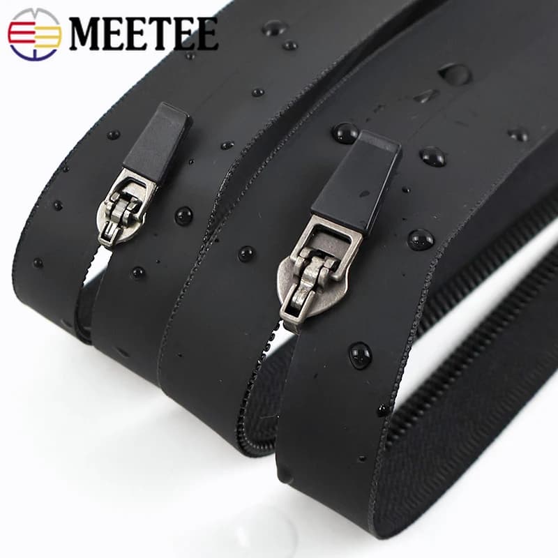2/5/10M 3 # 5 # Cerniera impermeabile in nylon nero + cursore per cerniere a zip inversa, per tende da esterno, borse con cerniera invisibile, impermeabili, accessori fai da te